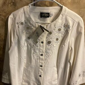 Bob Mackie Button Down Medium NWT